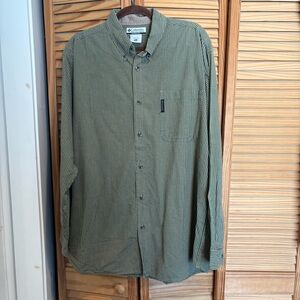 Columbia Mens long Sleeve Button-Up Shirt Plaid 100% cotton Gorpcore outdoors XL